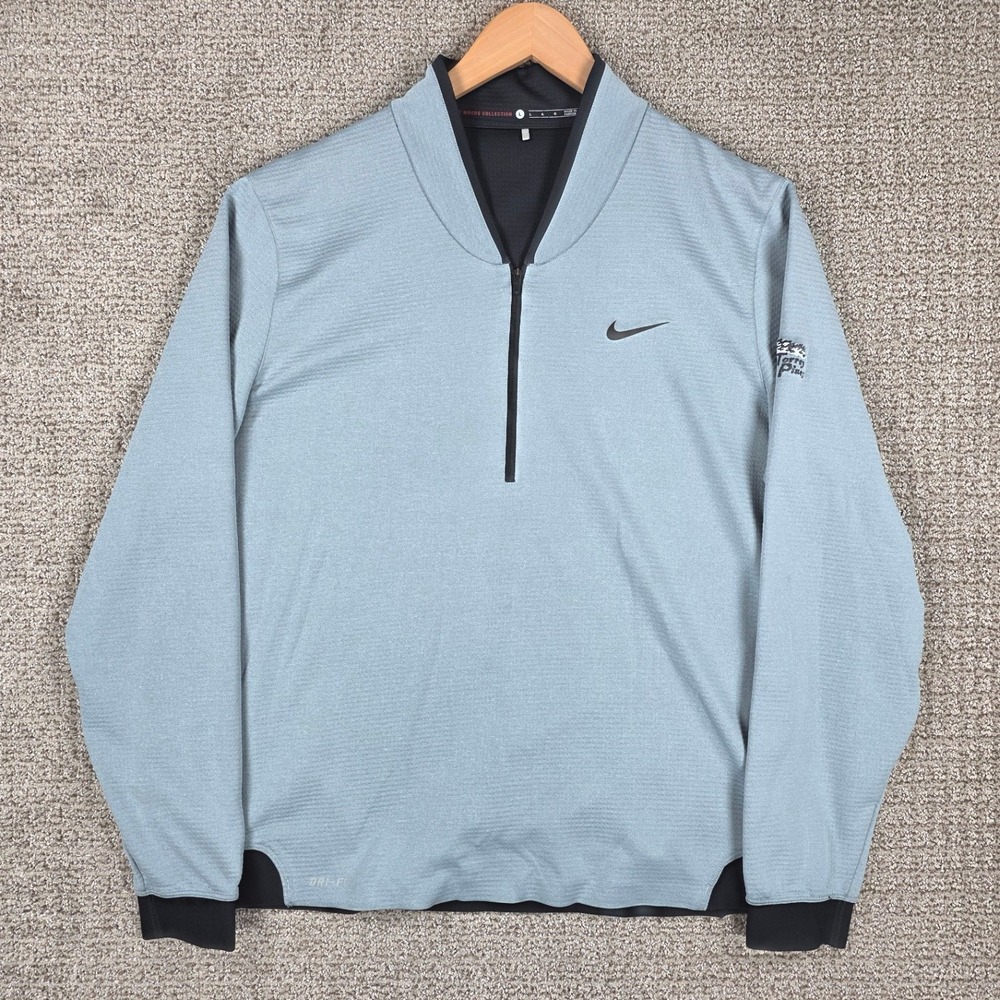 Nike Tiger Woods Collection Torrey Pines 1/4 Zip Pullover Gray Mens Large Blade